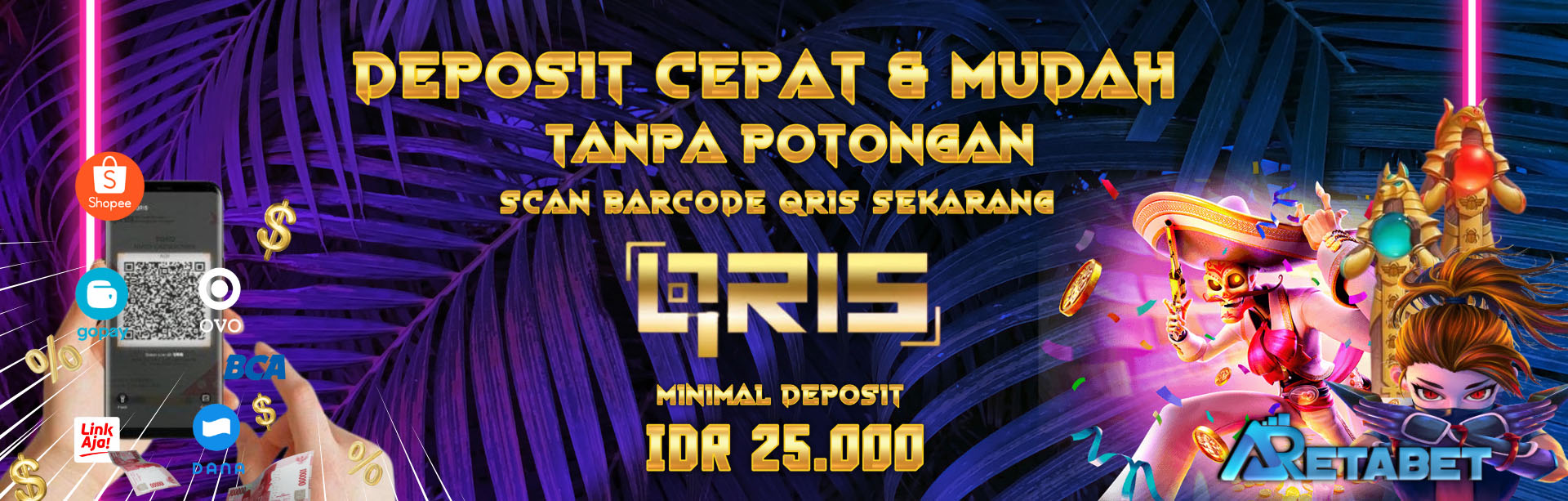 ARETABET DEPO QRIS TANPA POTONGAN